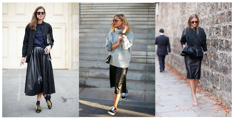 leather skirts street style x3