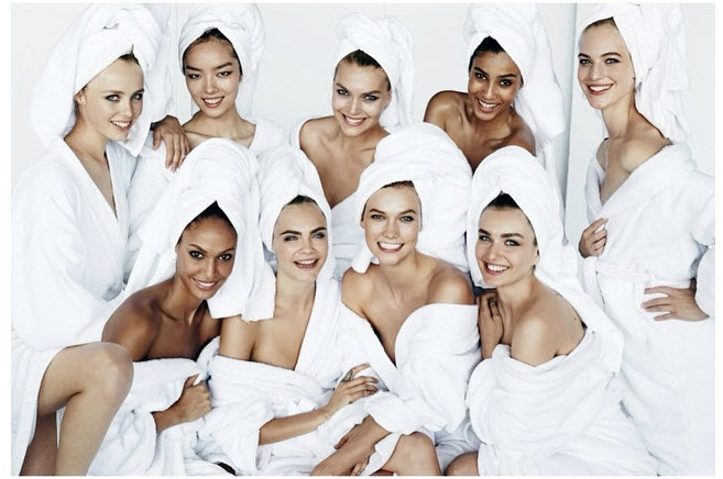 vogue models in towels