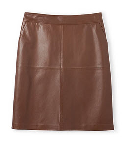 trenery choc skirt leather