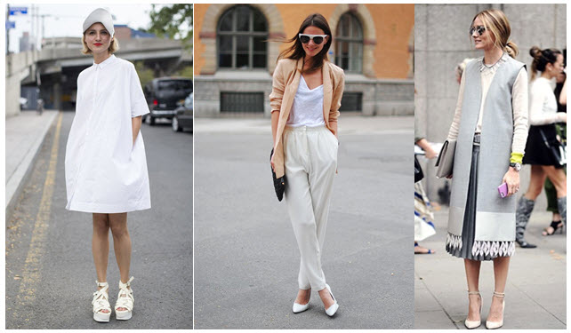 white shoes street style x3