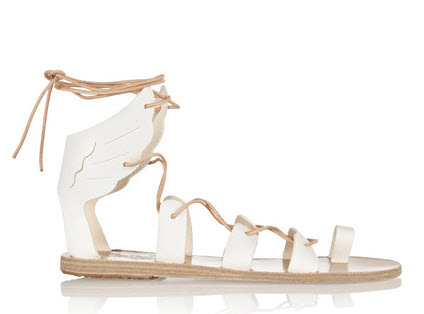 ancient greek sandals flat white