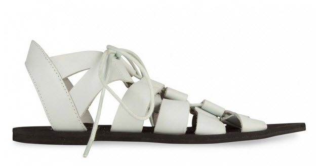 hype white lace up sandals