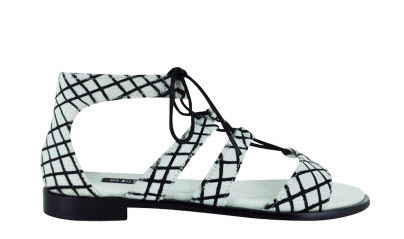 senso black and white sandals