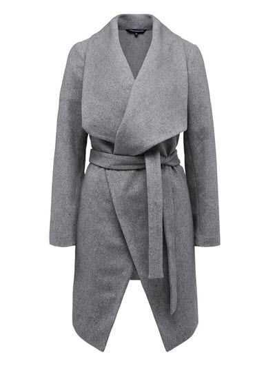 french conn grey wrap coat