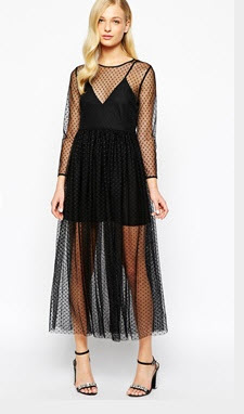 aoso black lace dress