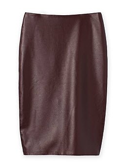 c road burgundy leather skirt