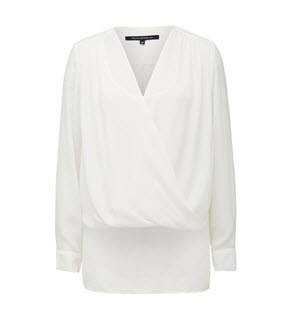 french conn white drape shirt