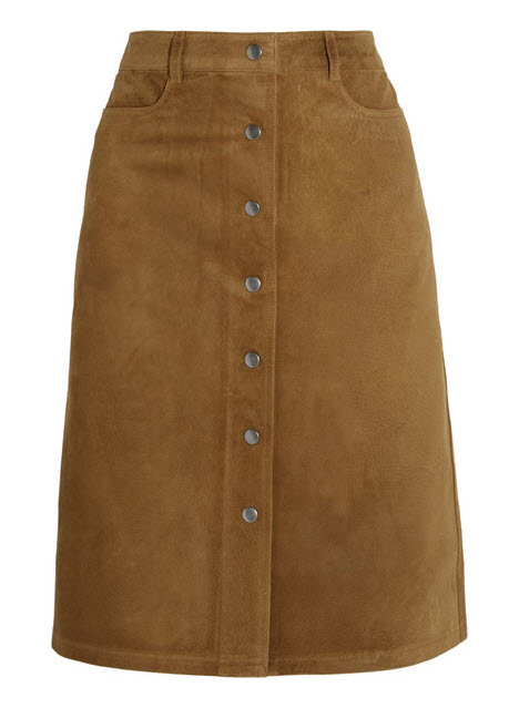 tan suede skirt theory
