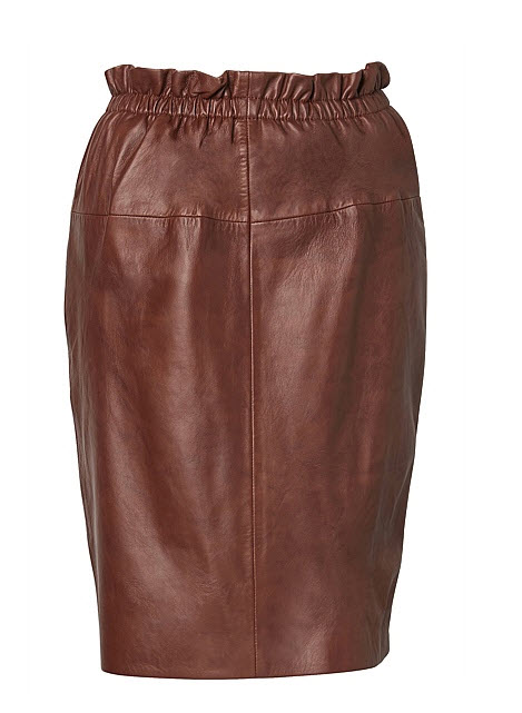 witcheyr tan leather skirt