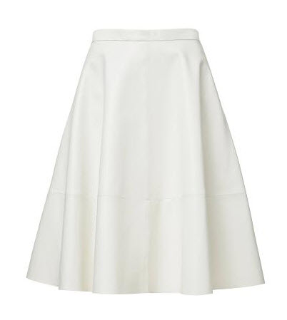 seed white leather skirt