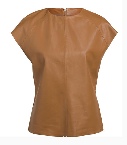 oroton leather tan top