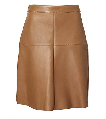 witchery tan leather skirt