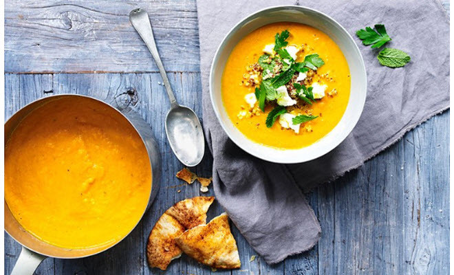 Carrot soup with feta and quinoa. #getcooking. – The FiFi Report