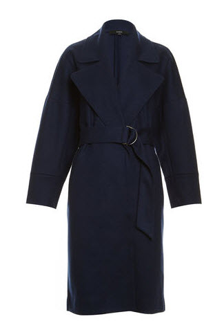 navy trench belted saba