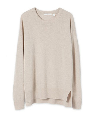 trenery knit taupe double collar
