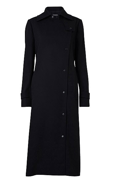 witchery long navy trench coat