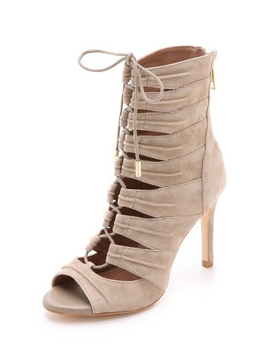 laceup taupe heels