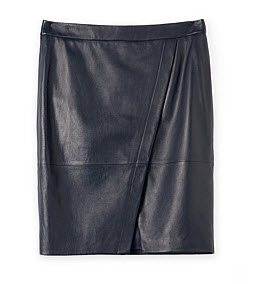 navy leather skirt trenery