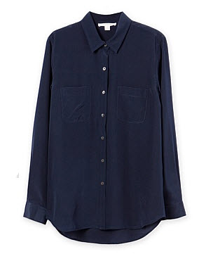 Loving a navy blouse: Shop it now #LuxetoLess. – The FiFi Report