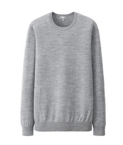 uniqlo mens sweater light grey