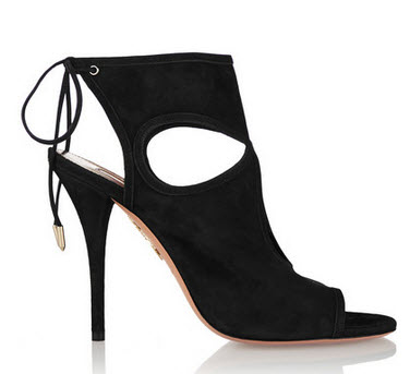 aquazurra black suede heels
