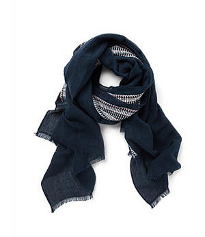 trenery stripe navy scarf onsale