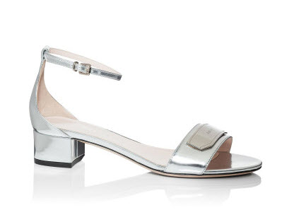 bally silver block heels