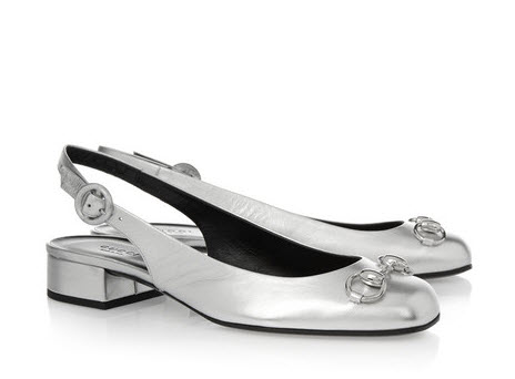 gucci silver sling back
