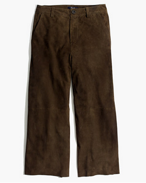 madewell chic brown suede pants