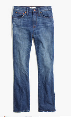 madewell flare frayed jeans