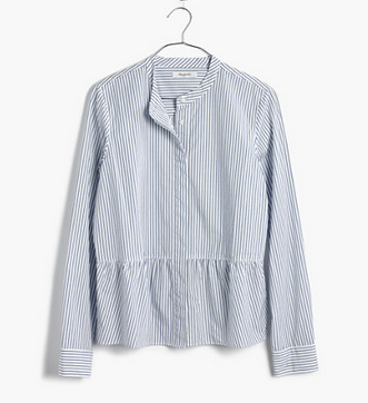 madewell stripe peplum shirt