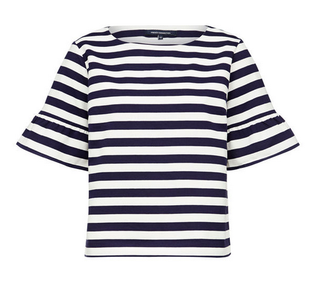french-conn-stripe-frill-top