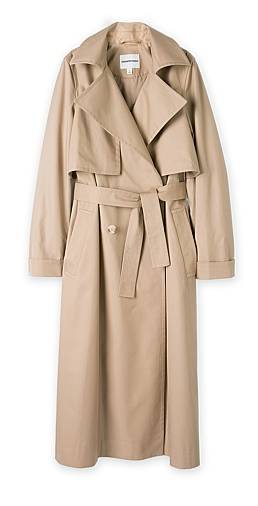 country road trench long taupe
