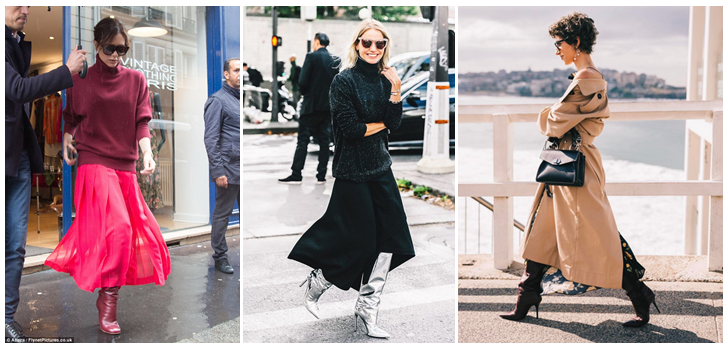 Long skirt shop with booties