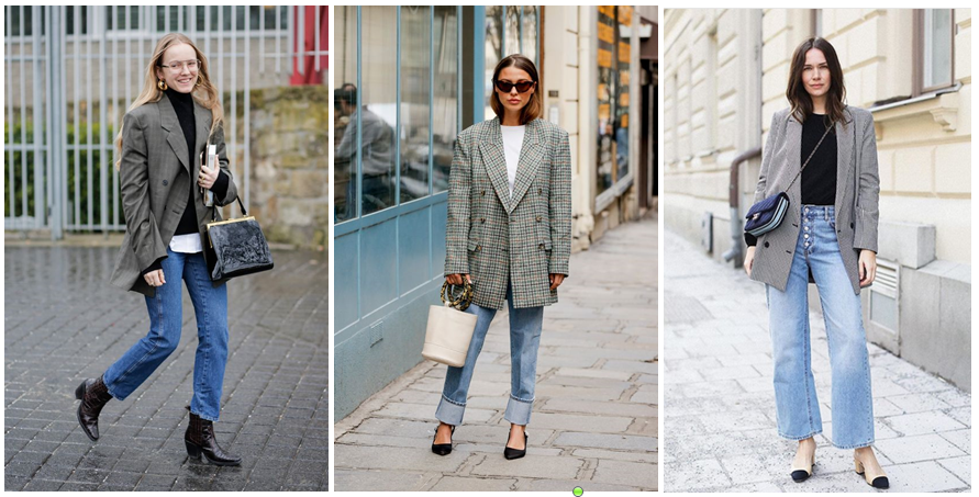 How to wear a check blazer with jeans. #streetstyle. – The FiFi Report