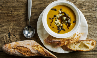 Butternut pumpkin soup with blue cheese & toasted pumpkin seeds. – The ...
