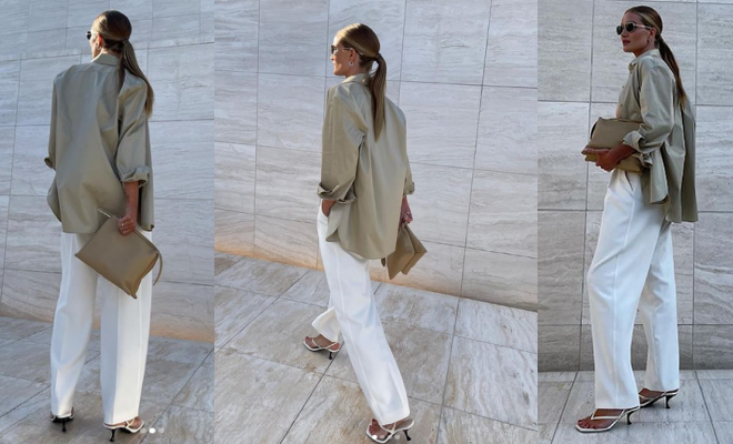 Styling trick of the week: white shirts and baggy pants #TheRow